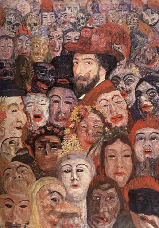 James Ensor Self-Portrait with Masks china oil painting image